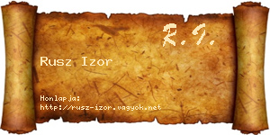 Rusz Izor névjegykártya