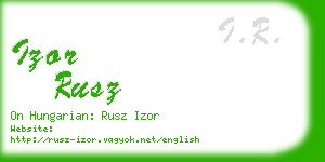 izor rusz business card